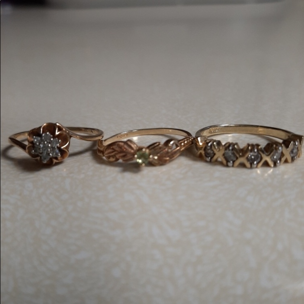 10k Solid Gold Stamped Set 3 Rings, 💍 BUNDLE DEAL - Picture 2 of 8